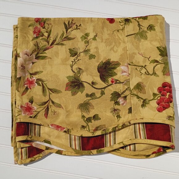 WAVERLY Curtain Valances Chianti Gold Red Grapes Rod Pocket SET OF 4 Scalloped - Picture 10 of 15